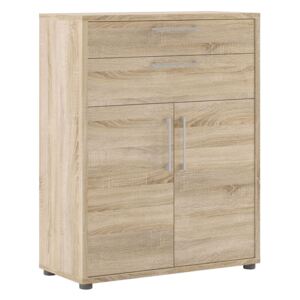 Prima Oak Finish 2 Doors 2 Drawers Filing Cabinet