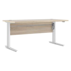 Prima Oak Finish Desk With White Steel Adjustable Legs