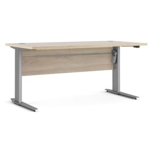 Prima Oak Finish Desk With Grey Steel Adjustable Legs