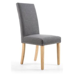 Randall Fabric Natural Legs Dining Chair in Pair