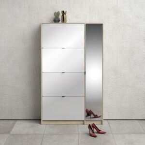 Shoes 4 Tilting Doors & 1 Mirror Door Shoe Cabinet
