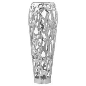 Silver Large Perforated Coral Inspired Vase