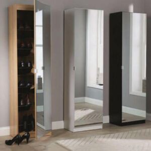 Tall Mirrored Hallway Shoe Cabinet