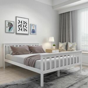 White Bedstead Slat Stylish Bed