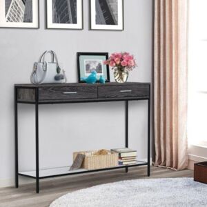 2 Drawer Grey Console Table