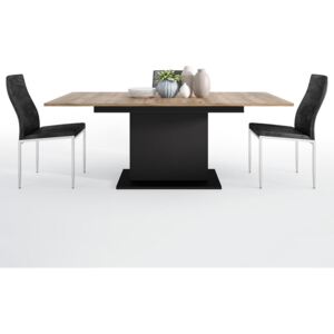 Brolo Extending Dining Table with 6 Black Chairs