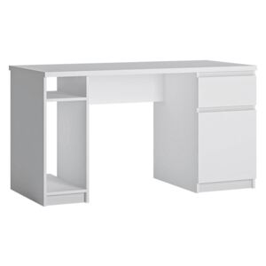 Fribo White Twin Pedestal Desk