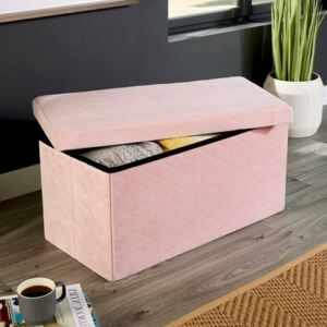 Linen Fabric Pink Storage Box