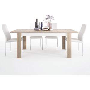 Lyon Large Extendable Dining Table with 6 White Chairs
