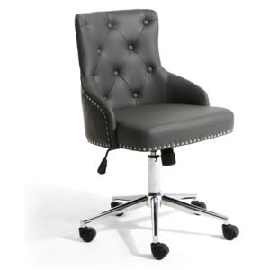 Rocco Graphite Grey Leather Office Chair