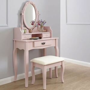 Set of Stylish Dressing Table in Pink