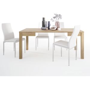 Shetland Extendable Dining Table with 4 White Chairs