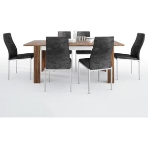 Toledo Extending Dining Table with Black 4 Chairs