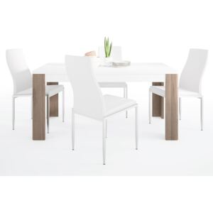 Toronto Dining Table with 4 White Chairs