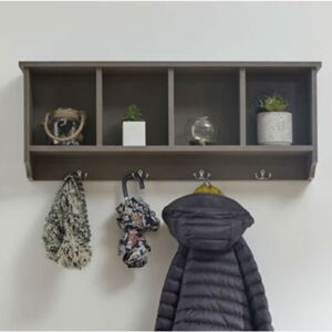 Wall Mounted Coat Hanging Storage Unit in Grey