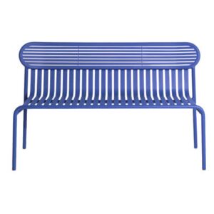 Week-End Bench with backrest - / Aluminium - L 121 cm by Petite Friture Blue