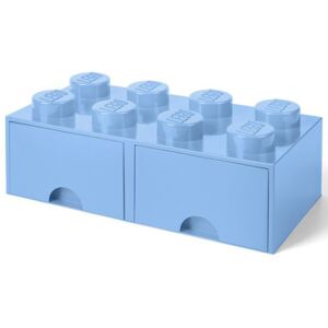 Lego Brick Storage Box 8 with 2 Drawers - Blue