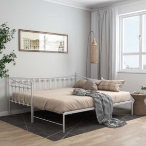 VidaXL Pull-out Sofa Bed Frame White Metal 90x200 cm