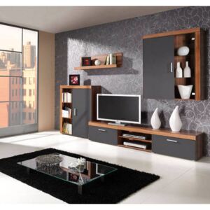 FURNITOP Modular Living Room Furniture SAMBA 8 plum / graphite