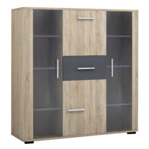 FURNITOP Chest of Drawers with Glass Front FILL FL2