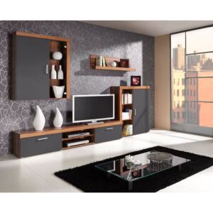 FURNITOP Modular Living Room Furniture SAMBA 1 plum / graphite