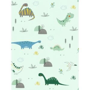 Dinosaurs Wallpaper Mint Green Rasch 249330