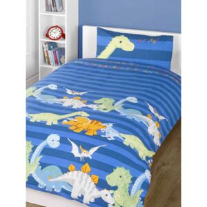 Dinosaurs Blue 4 in 1 Junior Bedding Bundle (Duvet and Pillow and