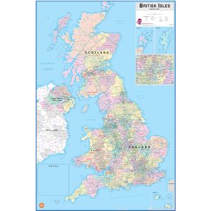 Wallpops Laminated British Isles Map with Dry Erase Pen