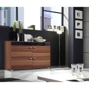 FURNITOP Chest of Drawers LOGO 2D plum / black gloss