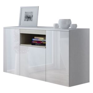 FURNITOP Floating Chest of Drawers VIVA 3 white gloss / sonoma