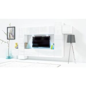 FURNITOP Wall Unit ONLY 5 white gloss