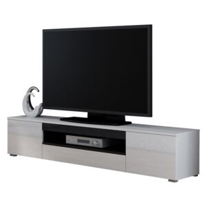 FURNITOP TV Cabinet VIVA 1 white gloss / black gloss