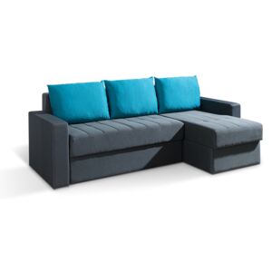 FURNITOP Corner sofa INEZA grey + blue