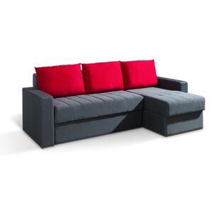 FURNITOP Corner sofa INEZA grey + red