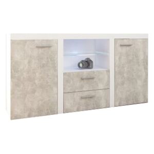 FURNITOP Chest of Drawers RUMBA/RODOS 2D2SZ light concreto/white