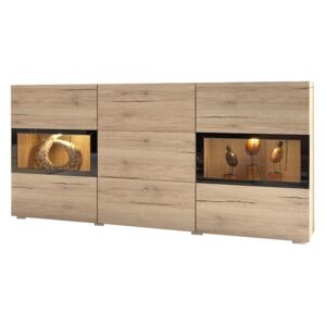 FURNITOP Chest of drawers BAROS oak san remo clear