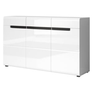 FURNITOP Chest of Drawers 3D3SZ HR42 HEKTOR White Laminate / White Gloss
