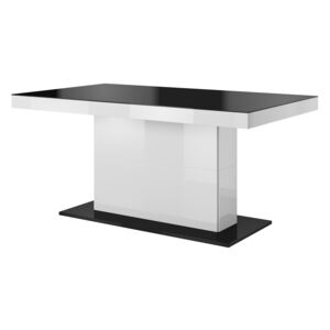 FURNITOP Folding table QU81 QUARTZ Black / White Gloss / Black Glass