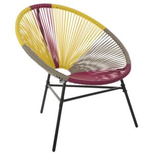 Garden Chair Multicolour PE Rattan Papasan Modern Beliani