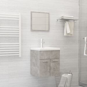 VidaXL Bathroom Furniture Set Concrete Grey Chipboard