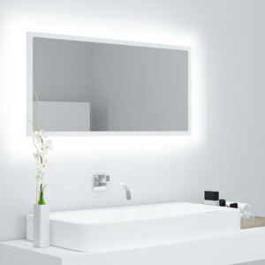 VidaXL LED Bathroom Mirror White 90x8.5x37 cm Chipboard