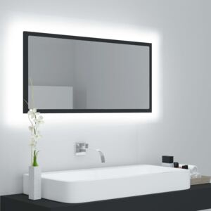 VidaXL LED Bathroom Mirror Grey 90x8.5x37 cm Chipboard