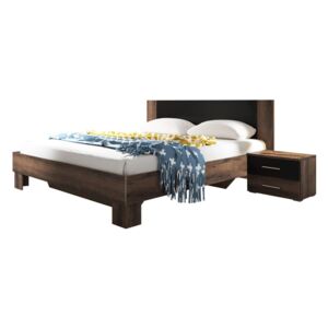 FURNITOP Bed 160 with 2 bedside tables VERA VE51 monastery oak / black