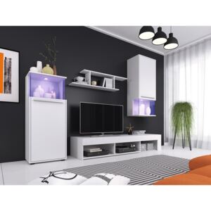 FURNITOP Wall Unit PUNCH 1 White / White