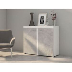 FURNITOP Chest of Drawers RUMBA/RODOS 2D Light Concreto / White