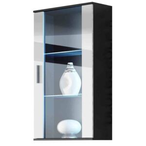 FURNITOP Wall mounted display cabinet SOHO SH2C black / white gloss