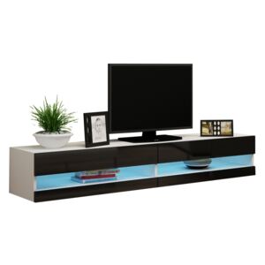 FURNITOP Floating TV Cabinet VIGO NEW VG9B white / black gloss
