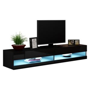 FURNITOP Floating TV Cabinet VIGO NEW VG9D black gloss