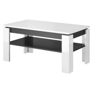 FURNITOP Coffee Table TORO white gloss / graphite