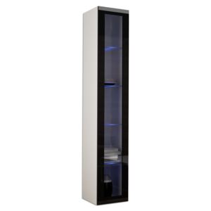 FURNITOP Wall mounted display cabinet VIGO VG3B white / black gloss